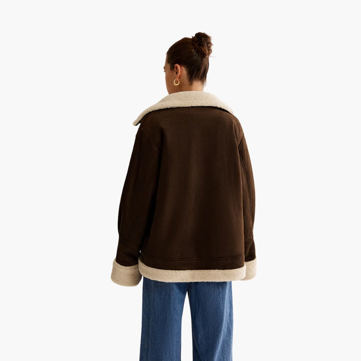 Damen jacke mit breitem Kragen und Reißverschluss