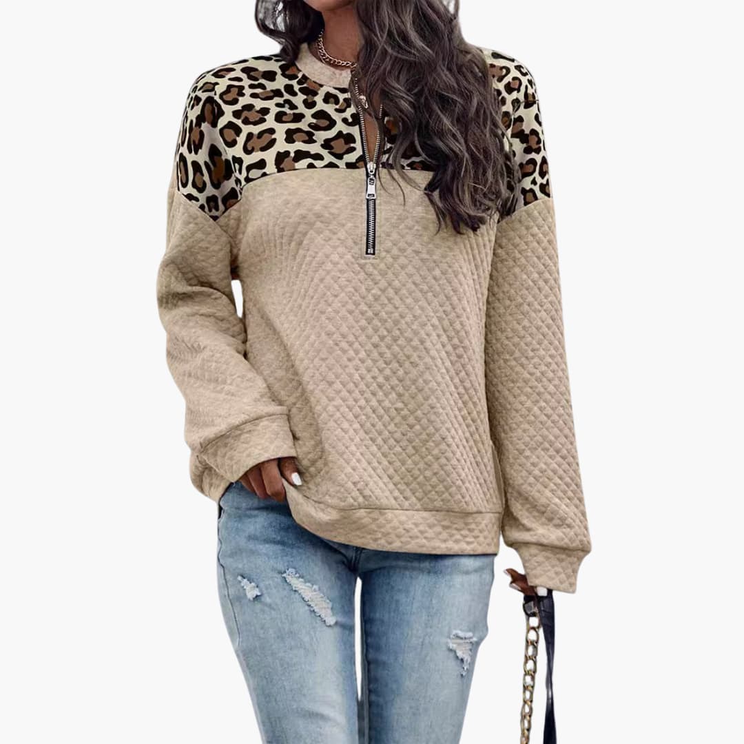 Reißverschluss-Sweatshirt mit Print für Damen