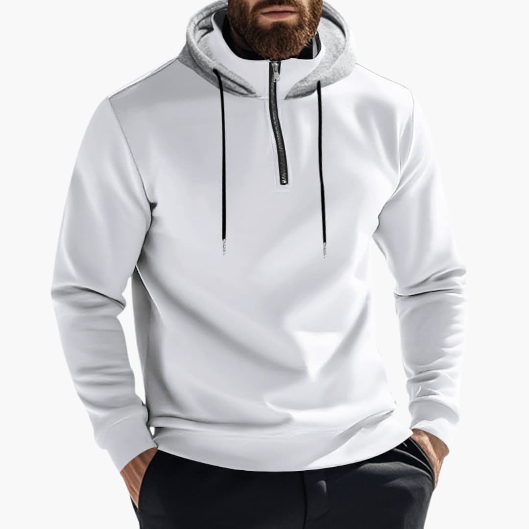 Herren Hoodie mit Reißverschluss und Kordelzugkapuze