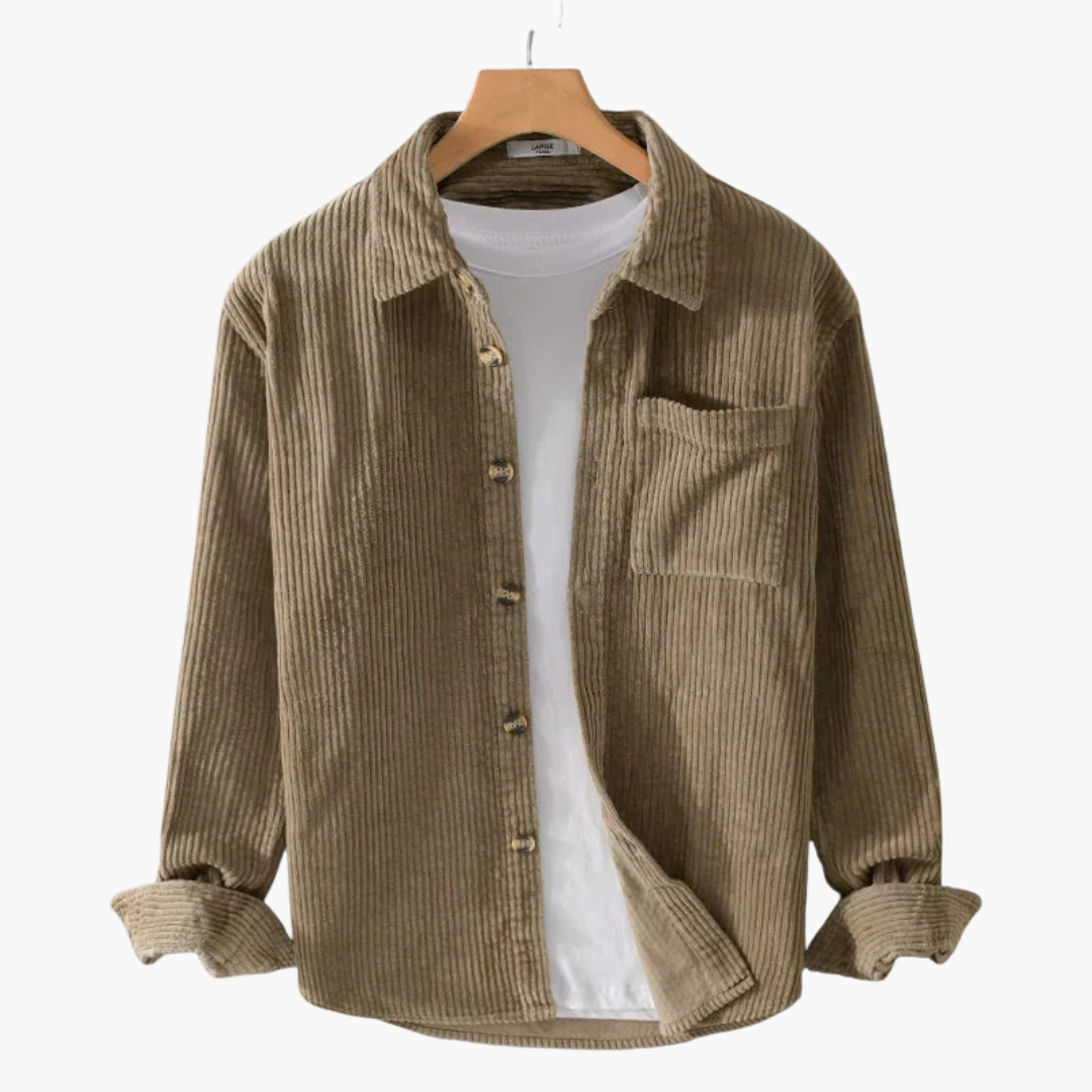 Herren Cordjacke mit Knopfleiste und Brusttaschen