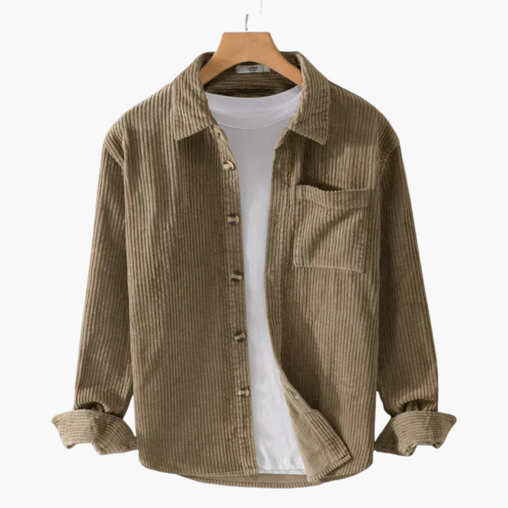 Herren Cordjacke mit Knopfleiste und Brusttaschen