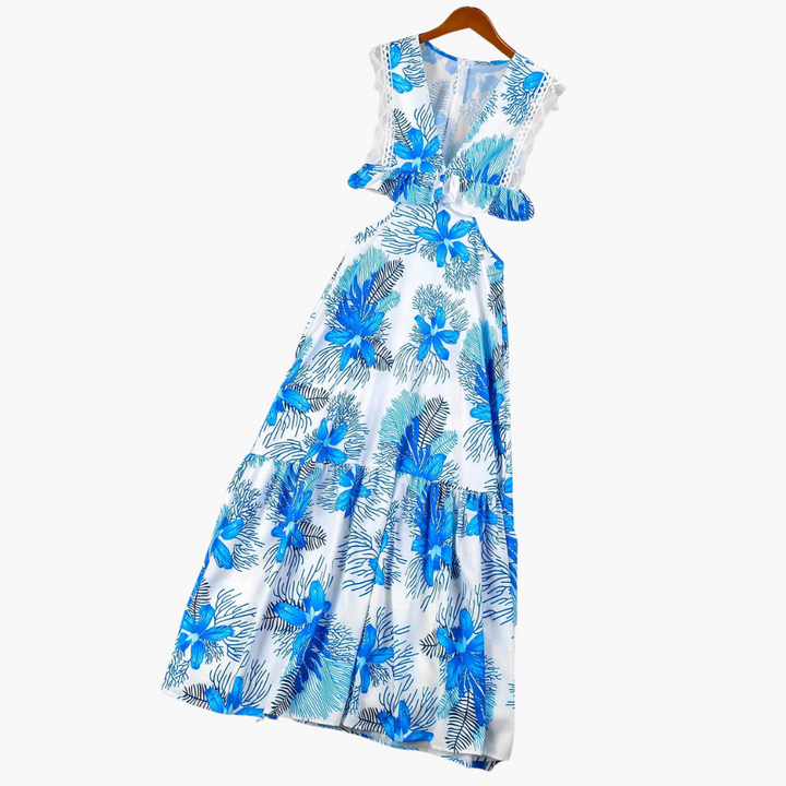 Modisches Spitzen Maxikleid - Damen Abendkleid elegant