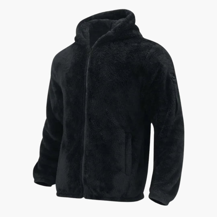 Herren Fleecejacke mit Kapuze und Reißverschluss