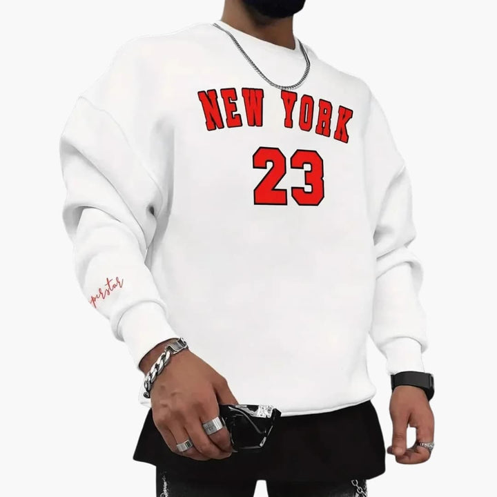 Herren Sweatshirt mit Rundhalsausschnitt und Rippbündchen