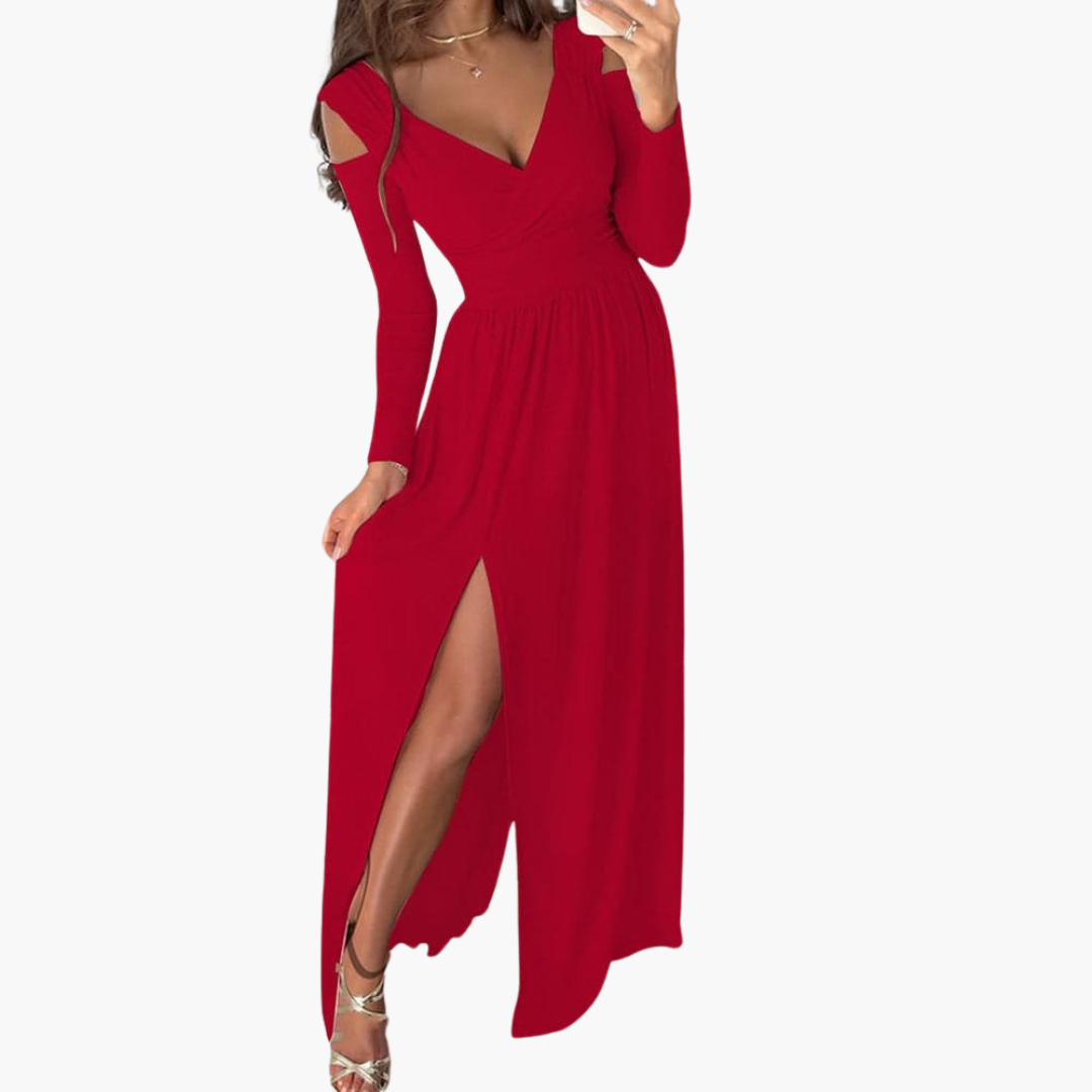 Abendkleid für Damen – Lang, Elegant & Mit Hohem Schlitz - SchmiedeMode