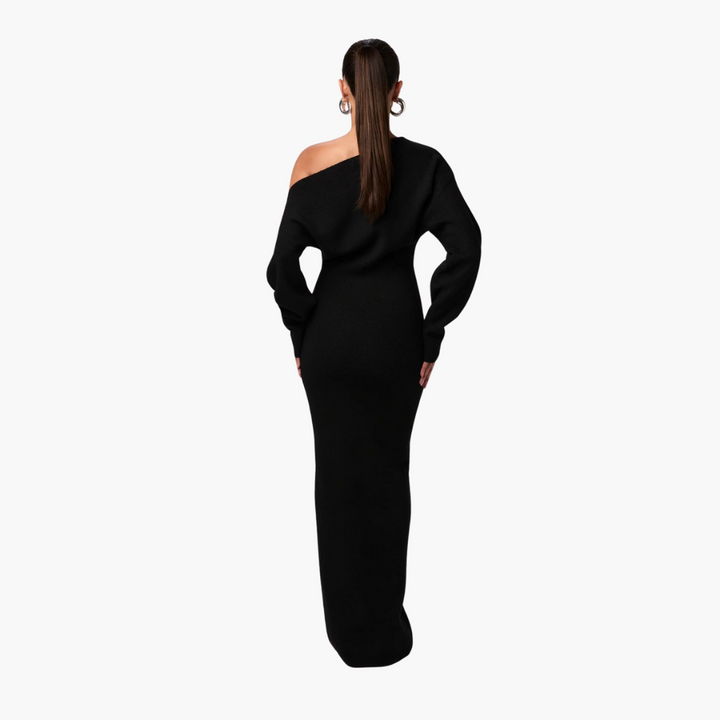 Off-Shoulder Strickkleid für Damen – Elegantes Abendkleid