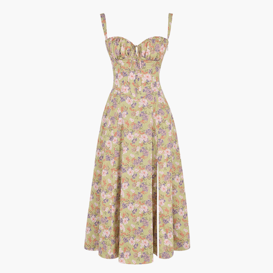 Elegantes trägerloses Kleid mit Blumenmuster für Frauen - SchmiedeMode