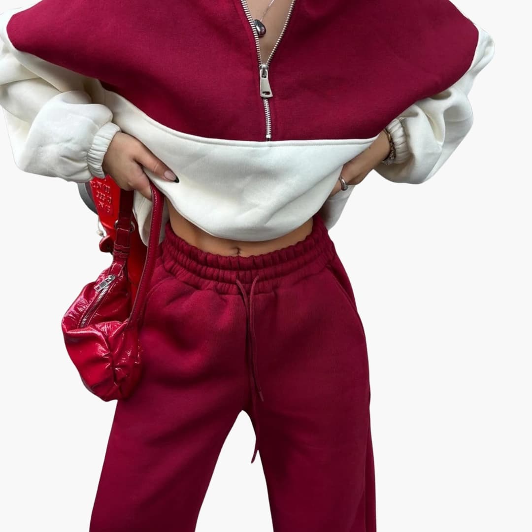 Damen Pullover mit halbem Reißverschluss