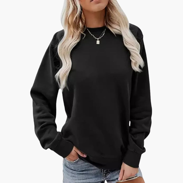 Damen Sweatshirt mit Rundhalsausschnitt und langen Ärmeln
