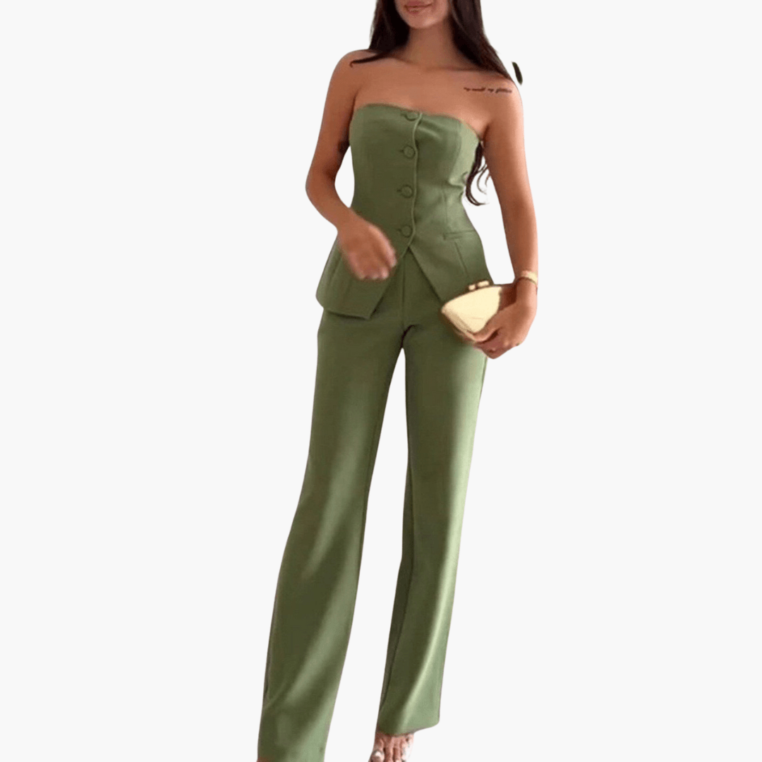 Elegantes trägerloses zweiteiliges Set für Frauen - SchmiedeMode