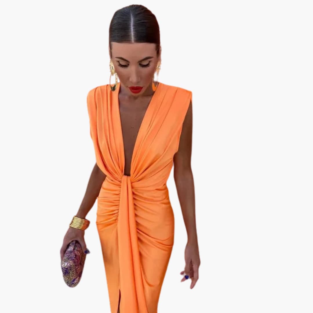 Elegantes Plisseekleid - Damen Maxikleid für festliche Anlässe