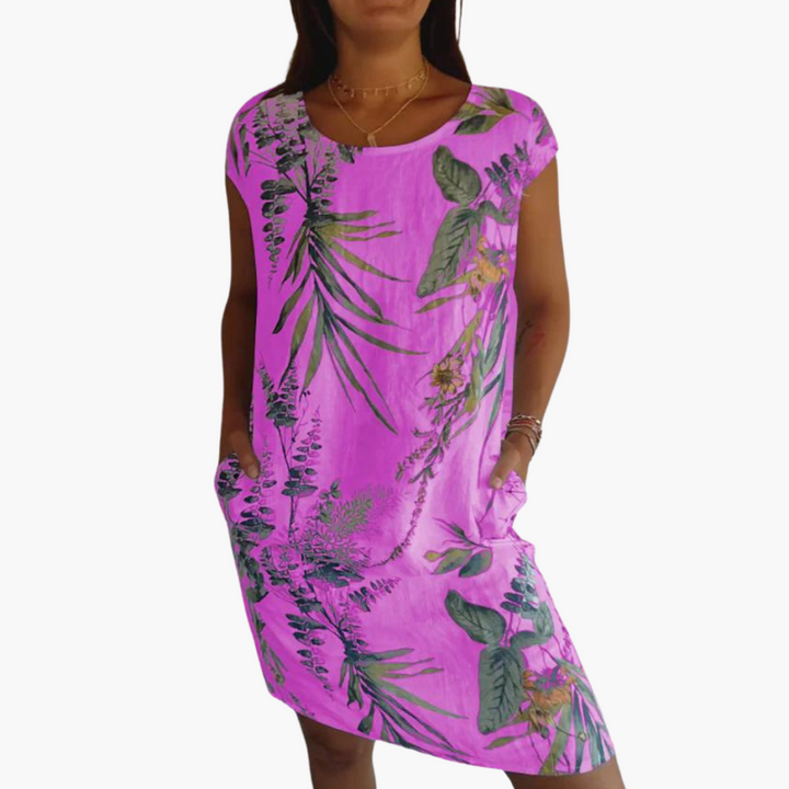 Sommerkleid für Damen mit Blumenmuster – Lockerer Stil