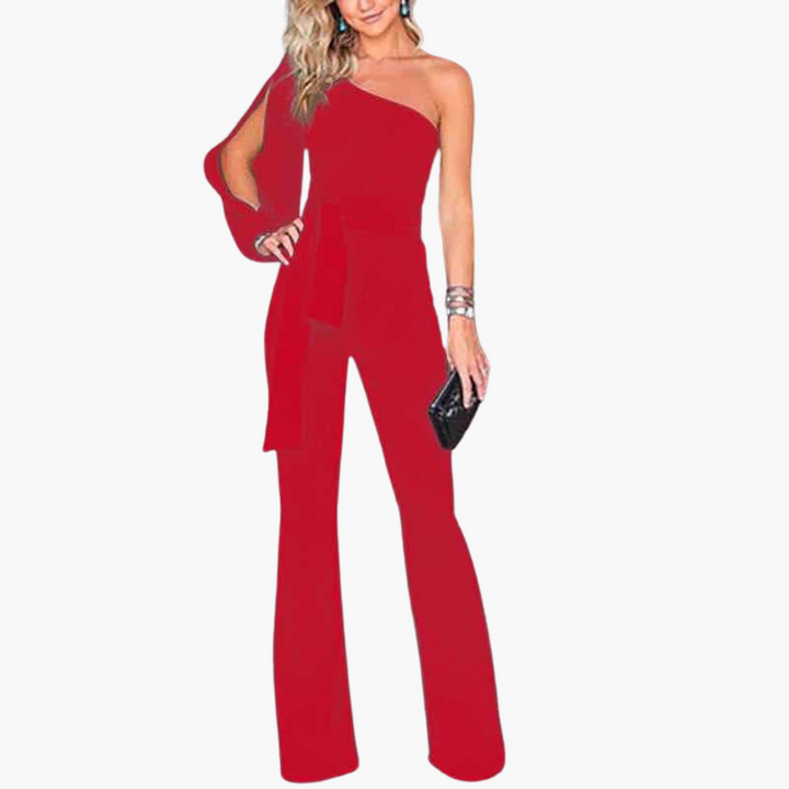 Eleganter Jumpsuit für Damen – One-Shoulder & Tailliert