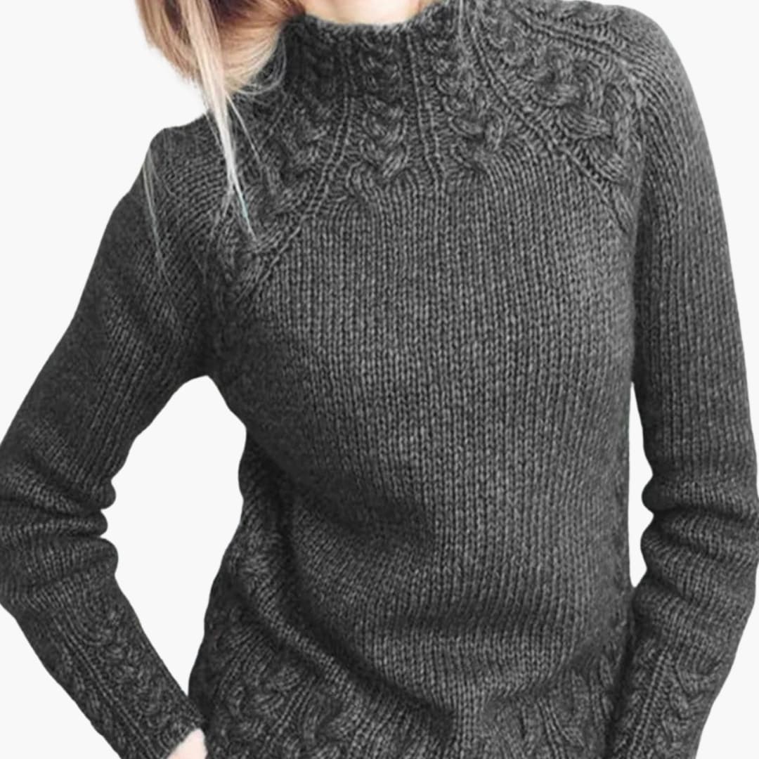 Damen Pullover mit Rollkragen und Strukturstrick