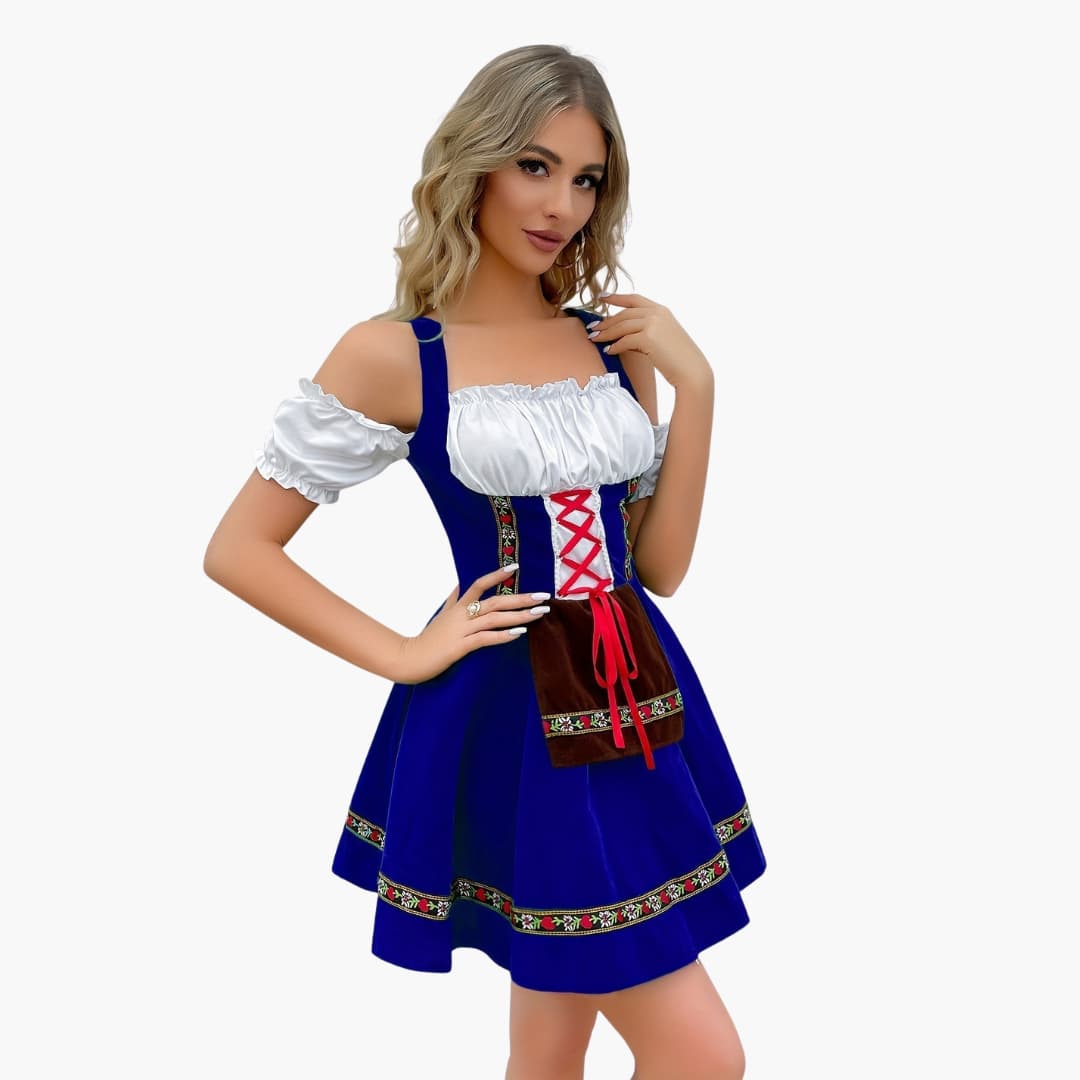 Schulterfreies Dirndl kleid für Damen - Oktoberfest 2025