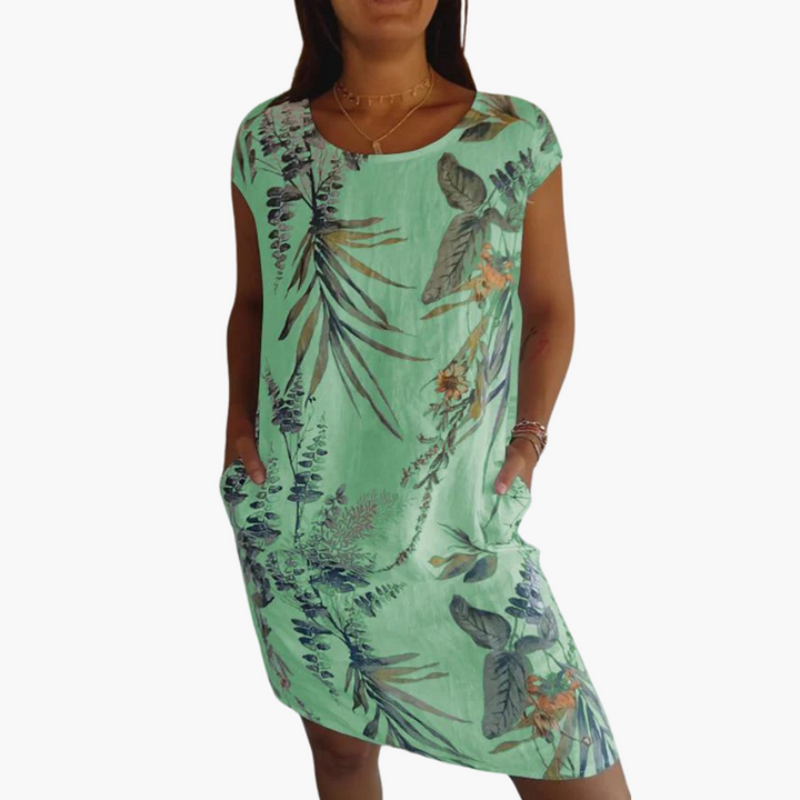 Sommerkleid für Damen mit Blumenmuster – Lockerer Stil