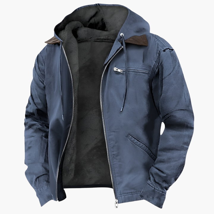Herren Outdoorjacke mit Kapuze und Reißverschluss