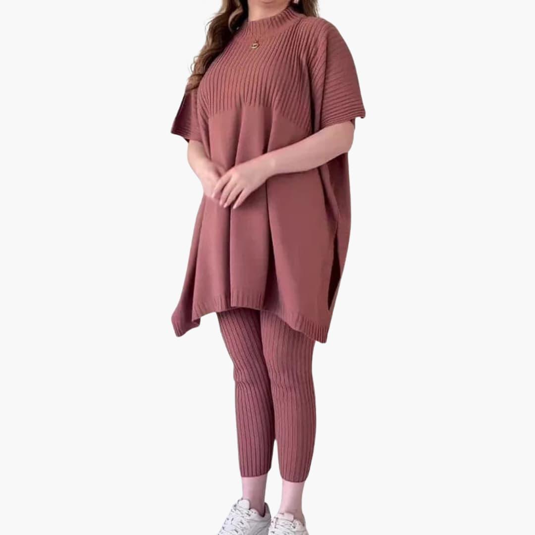 Elegantes, weiches Strick-Zweiteiler-Set für Damen - SchmiedeMode