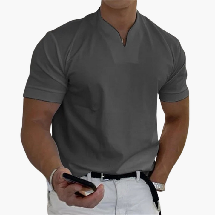 Slim Fit Shirt für Herren – Kurzarm mit V-Ausschnitt Style