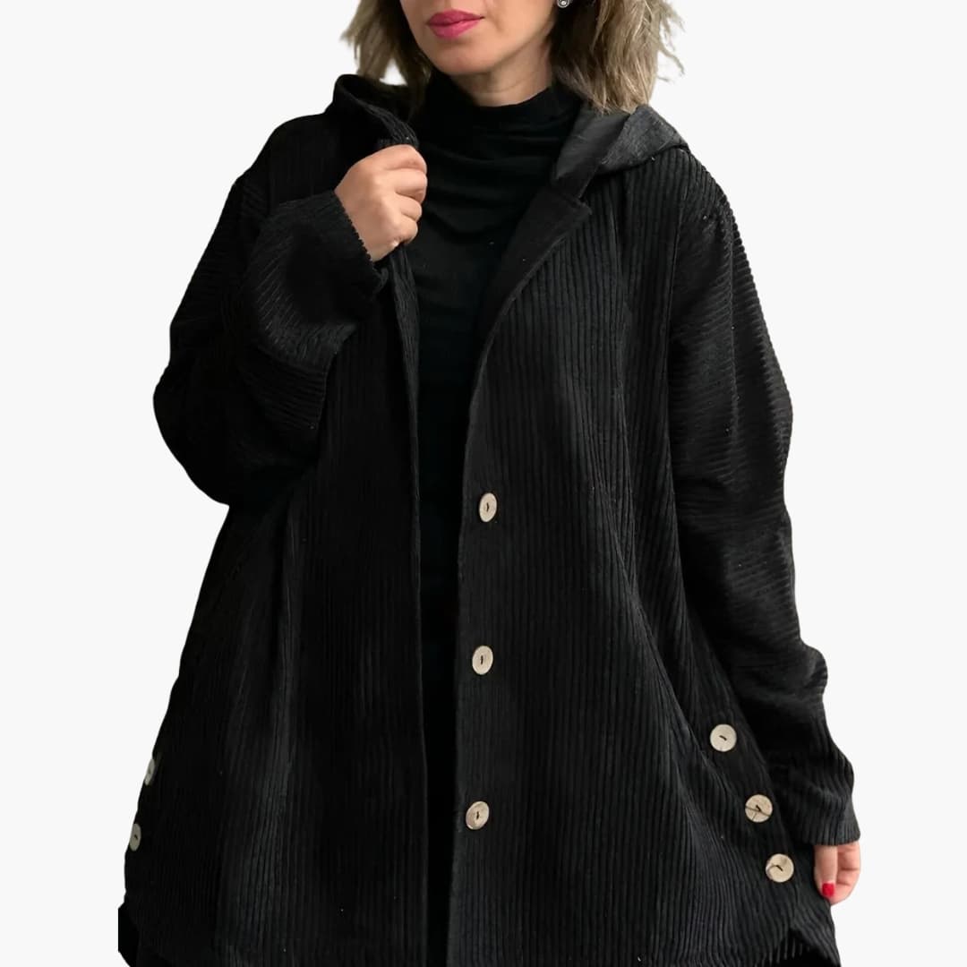 Damen Kapuzenjacke mit Knopfleiste