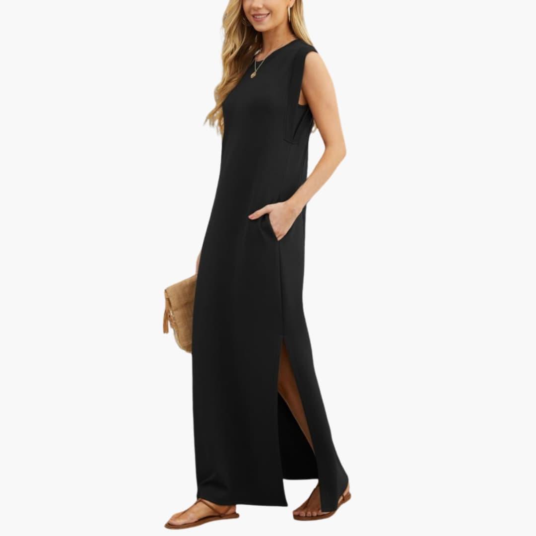 Elegantes knitterfreies Maxi-Kleid für Damen - SchmiedeMode