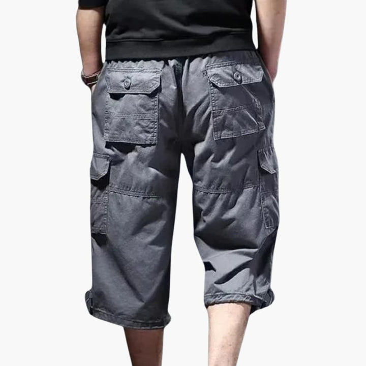 Herren 3/4 Hose mit Taschen aus leichtem Stoff für Sommer