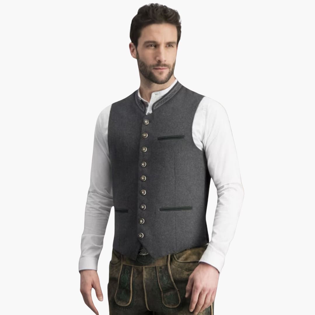 Stehkragen Trachten weste für Herren - Oktoberfest 2025