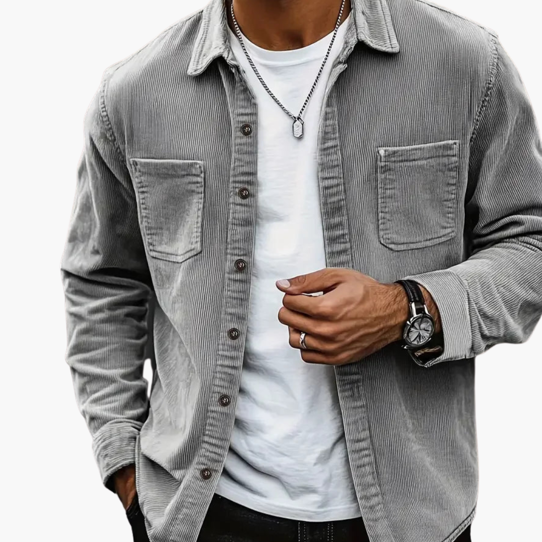 Herren Cordjacke mit Knopfverschluss