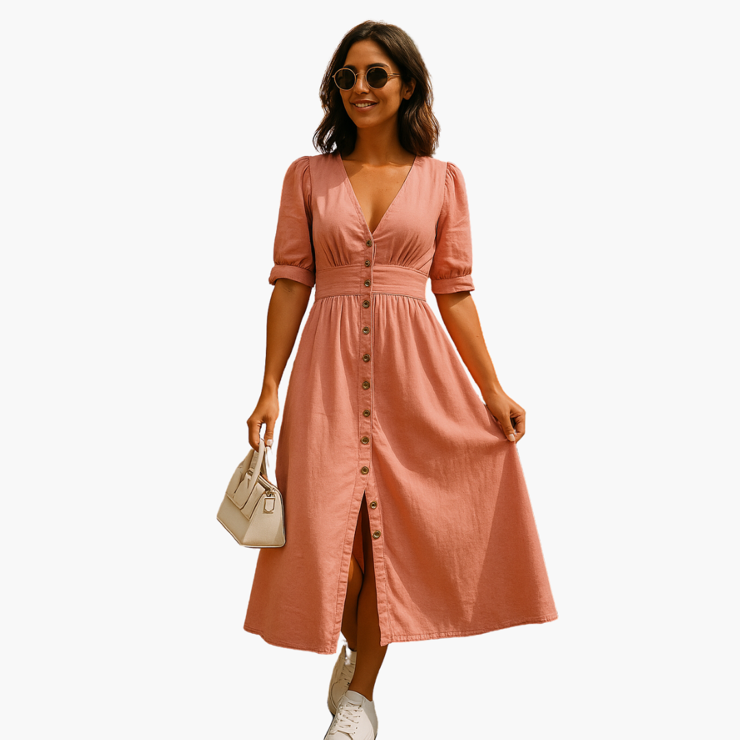 Midi-Kleid mit Knopfleiste - Damenmode für stilvolle Tage