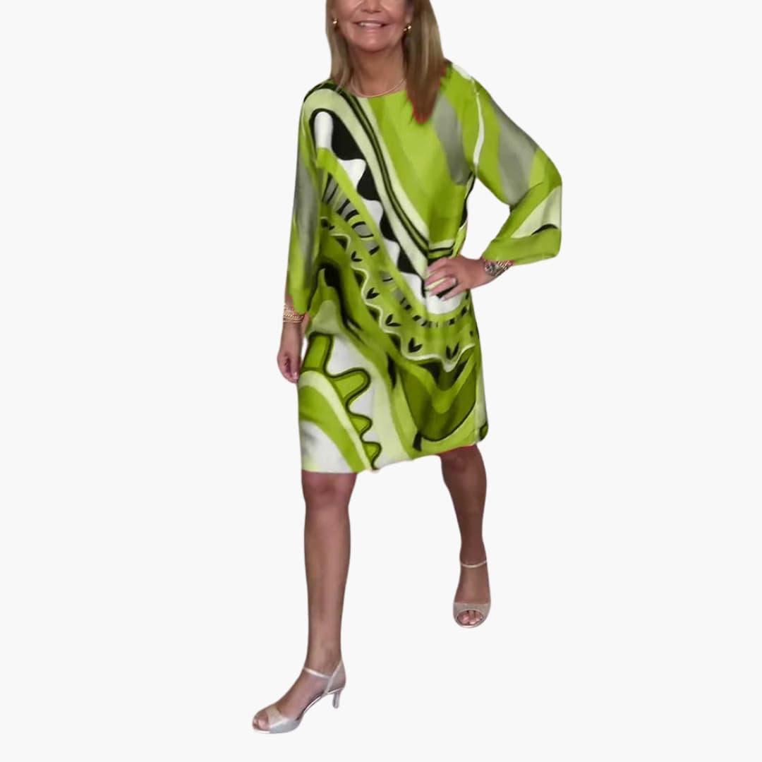 Elegantes bedrucktes Midikleid für Damen - SchmiedeMode