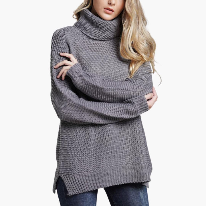 Damen pullover mit Rollkragen und langen Ärmeln