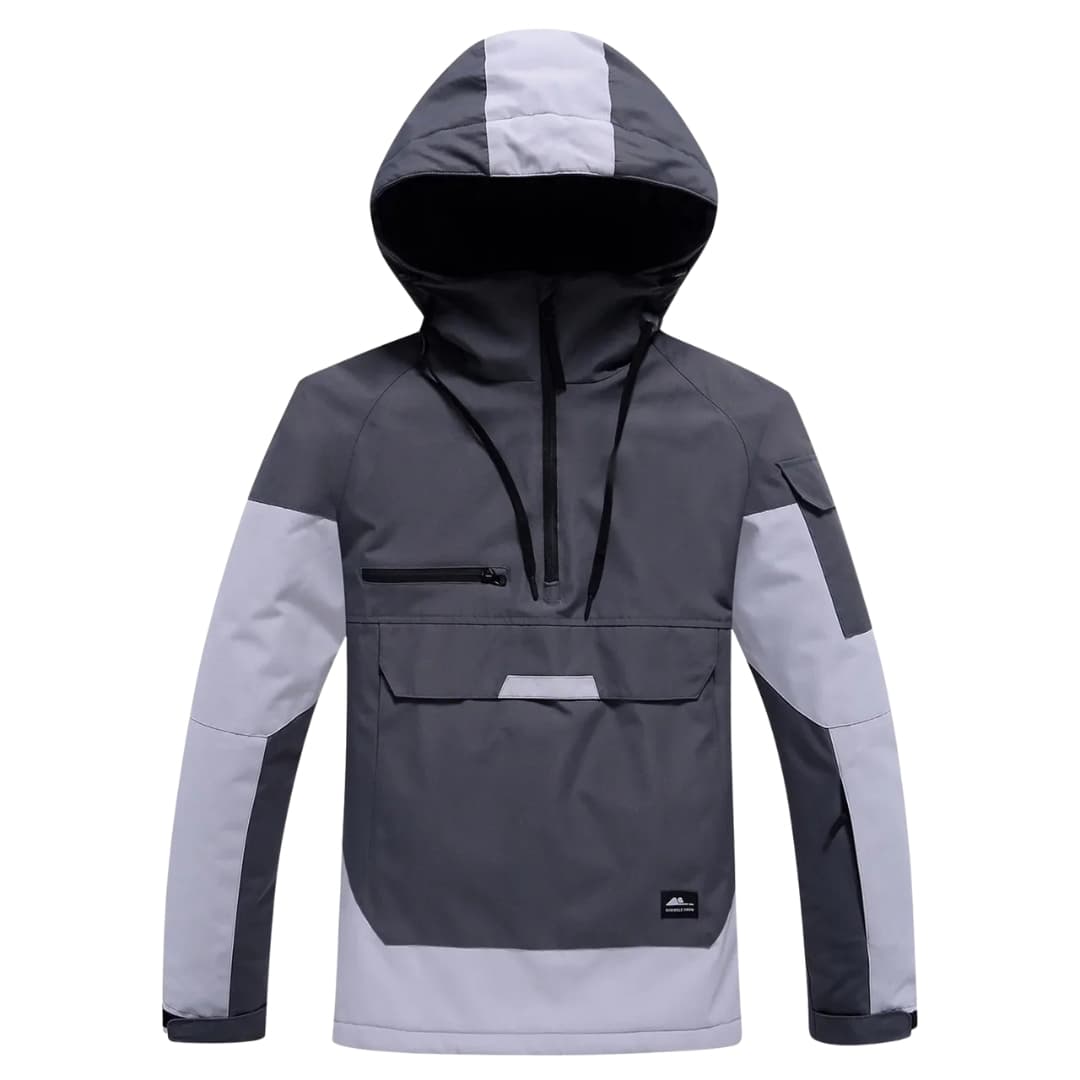 Unisex Skijacke mit Kapuze und Reißverschluss