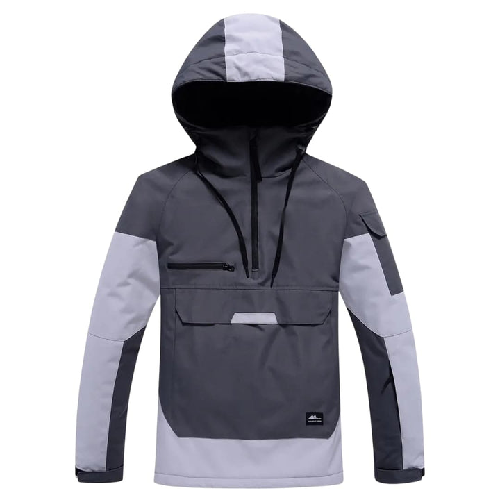 Unisex Skijacke mit Kapuze und Reißverschluss