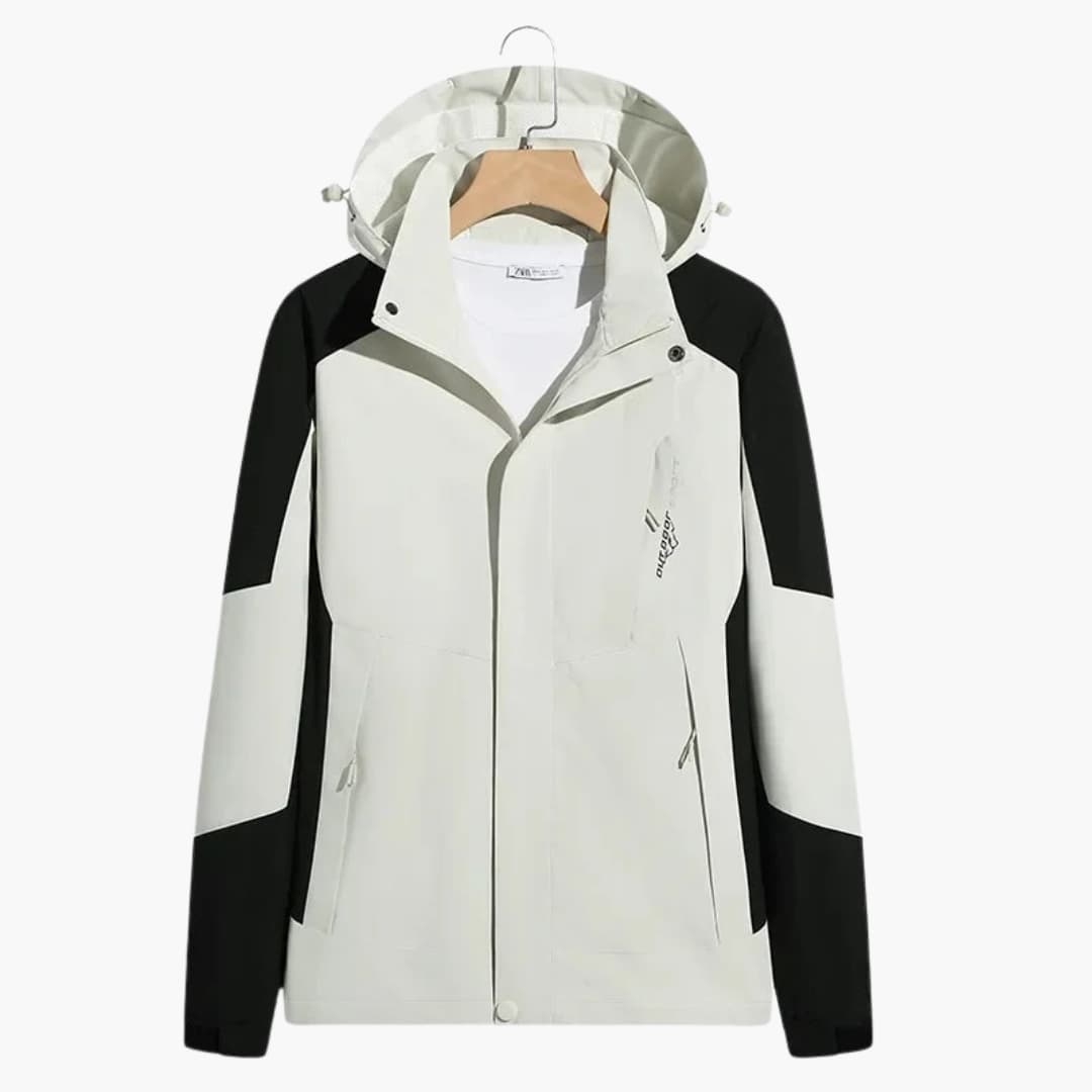 Unisex Skijacke mit Kapuze und Reißverschluss
