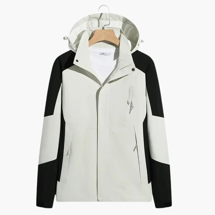 Unisex Skijacke mit Kapuze und Reißverschluss