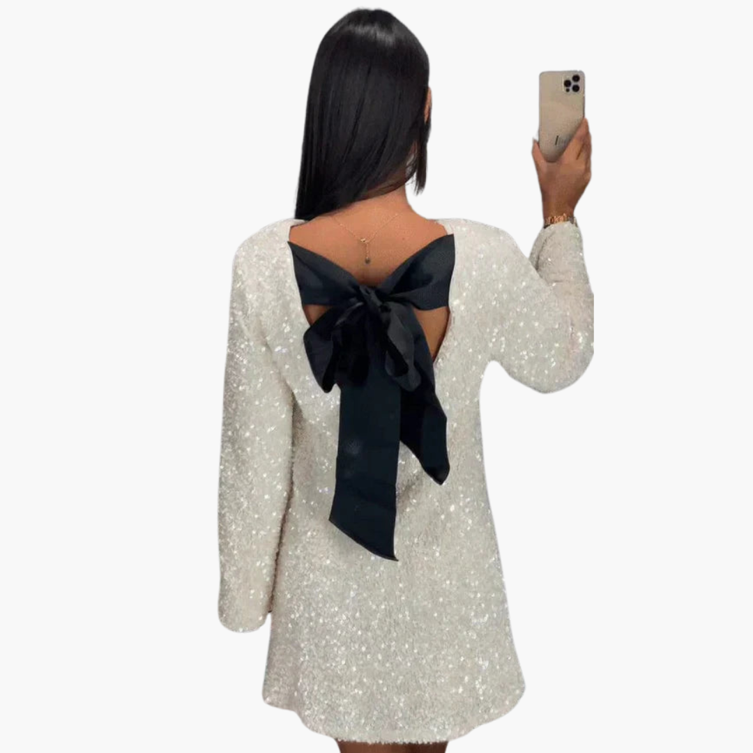 Mini-Kleid für Damen mit Pailletten-Details für besondere Anlässe