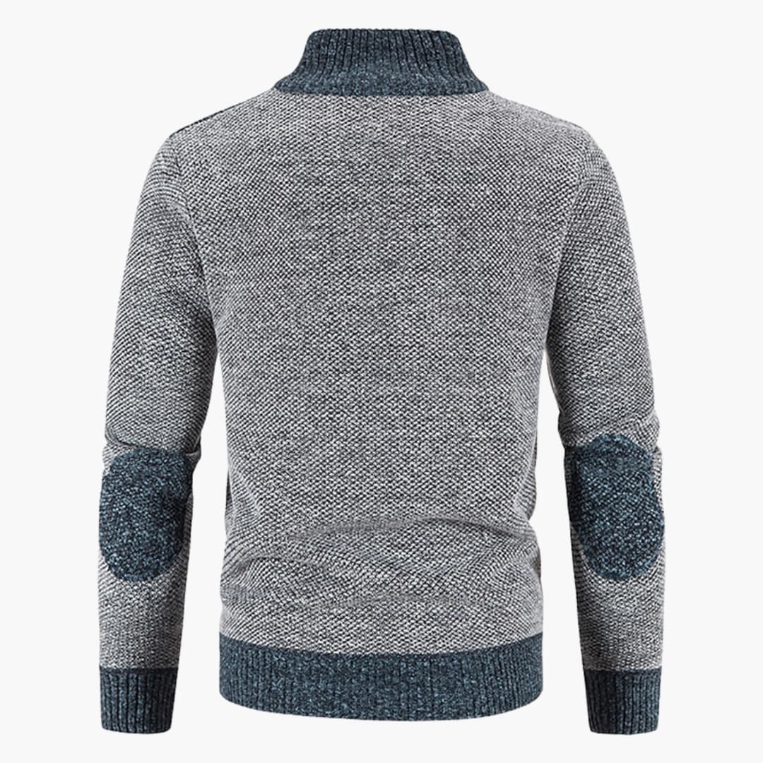 Herren Strickjacke mit Reißverschluss und Rippbund