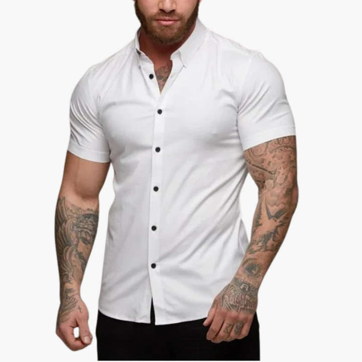 Figurbetontes Kurzarm Hemd für Herren – Slim Fit Style