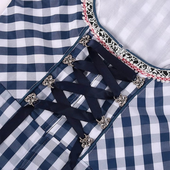 Kariertes Dirndl Kleid für Damen - Oktoberfest 2025