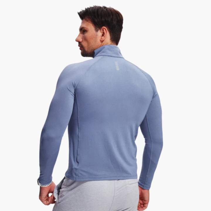 Herren hemd mit Reißverschluss Ausschnitt und langen Ärmeln