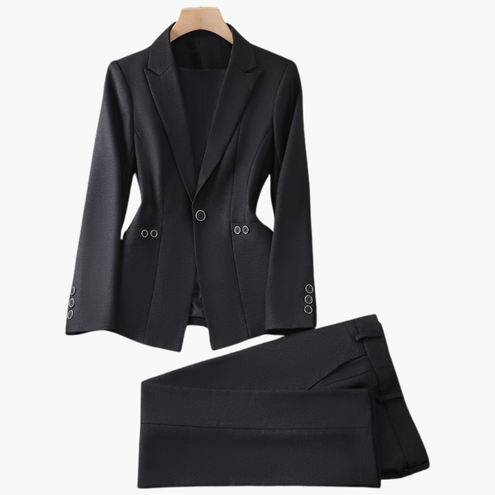 Damen Blazer Set mit Einem Knopf und Geraden Hosen