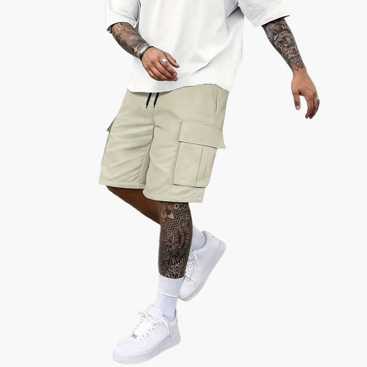 Herren Sommer Cargo Shorts mit Taschen und Kordelzugbund