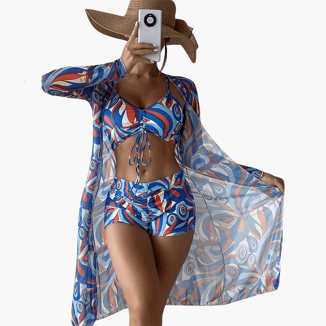 Elegantes dreiteiliges Badeanzug-Set für Frauen - SchmiedeMode