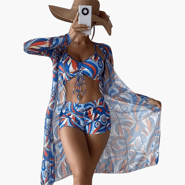 Elegantes dreiteiliges Badeanzug-Set für Frauen - SchmiedeMode