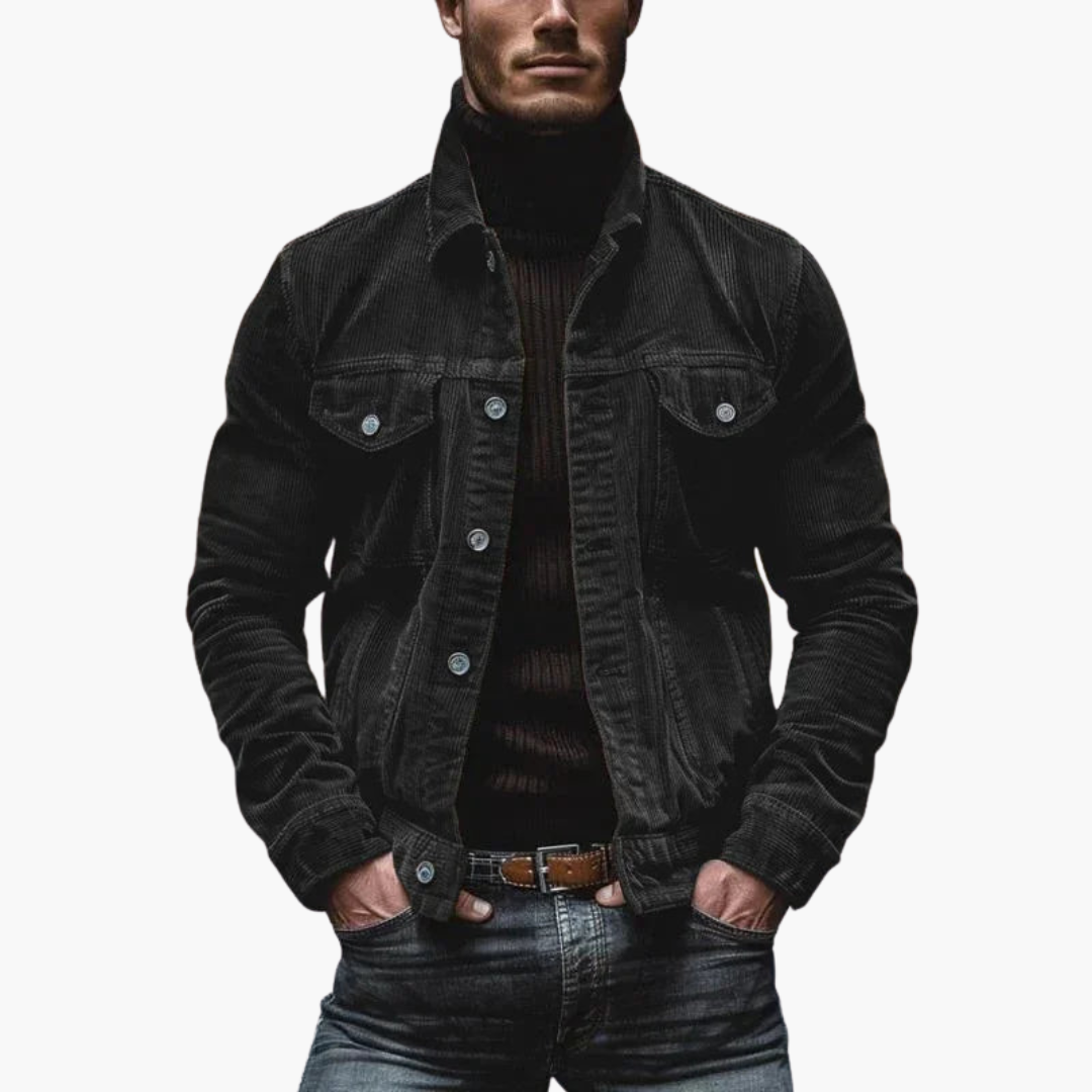 Herren Cordjacke mit Knöpfen und Taschen