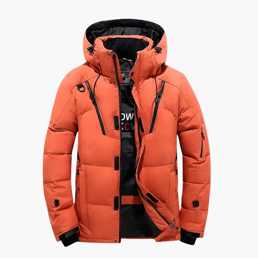 Herren Steppjacke mit Kapuze und Reißverschlusstaschen