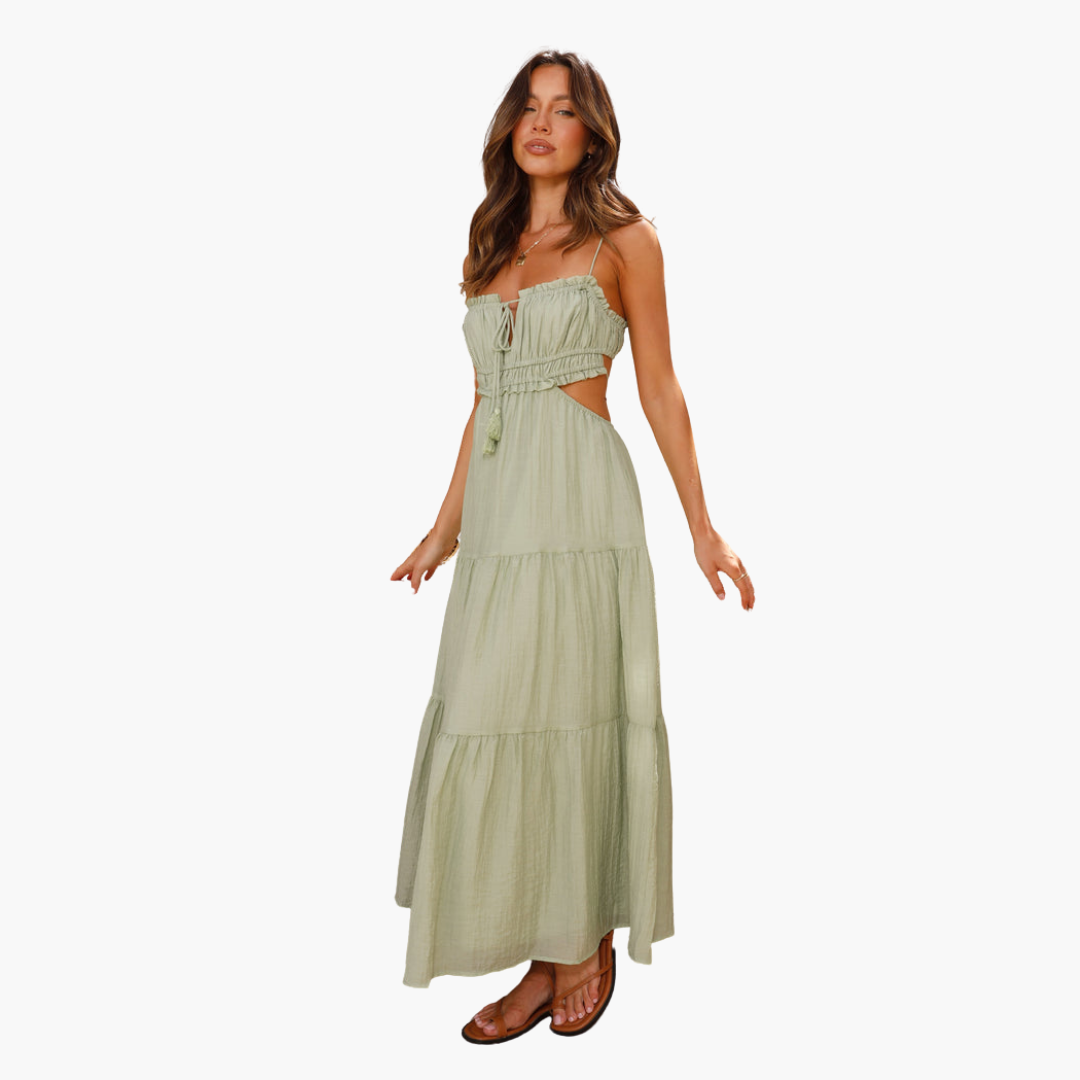 Maxikleid für Damen – Boho-Stil mit Bindebändern