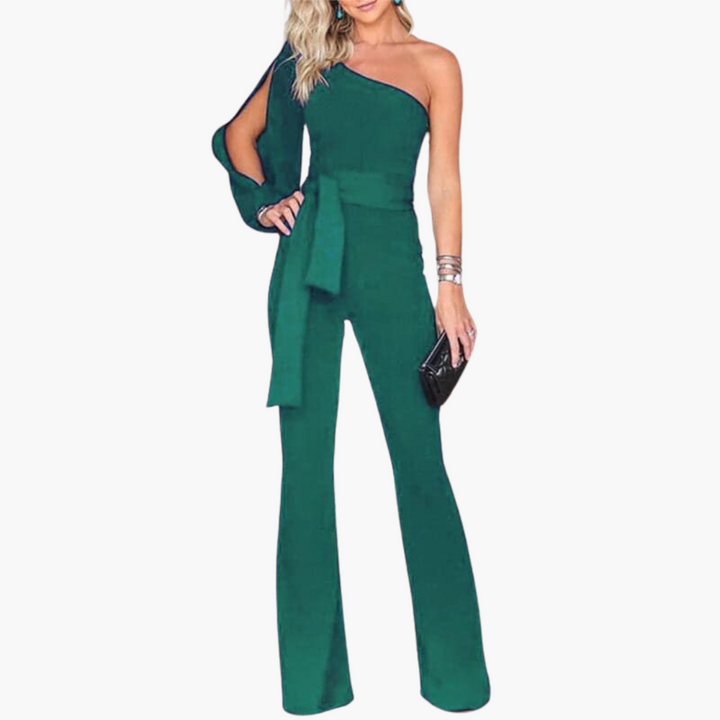 Eleganter Jumpsuit für Damen – One-Shoulder & Tailliert