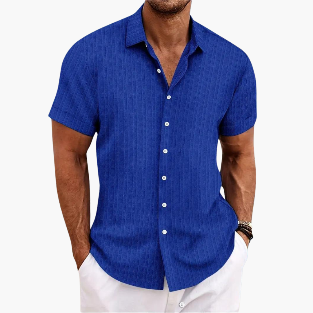 Herren Hemd Kurzarm mit Streifen – Button-Up für Sommer