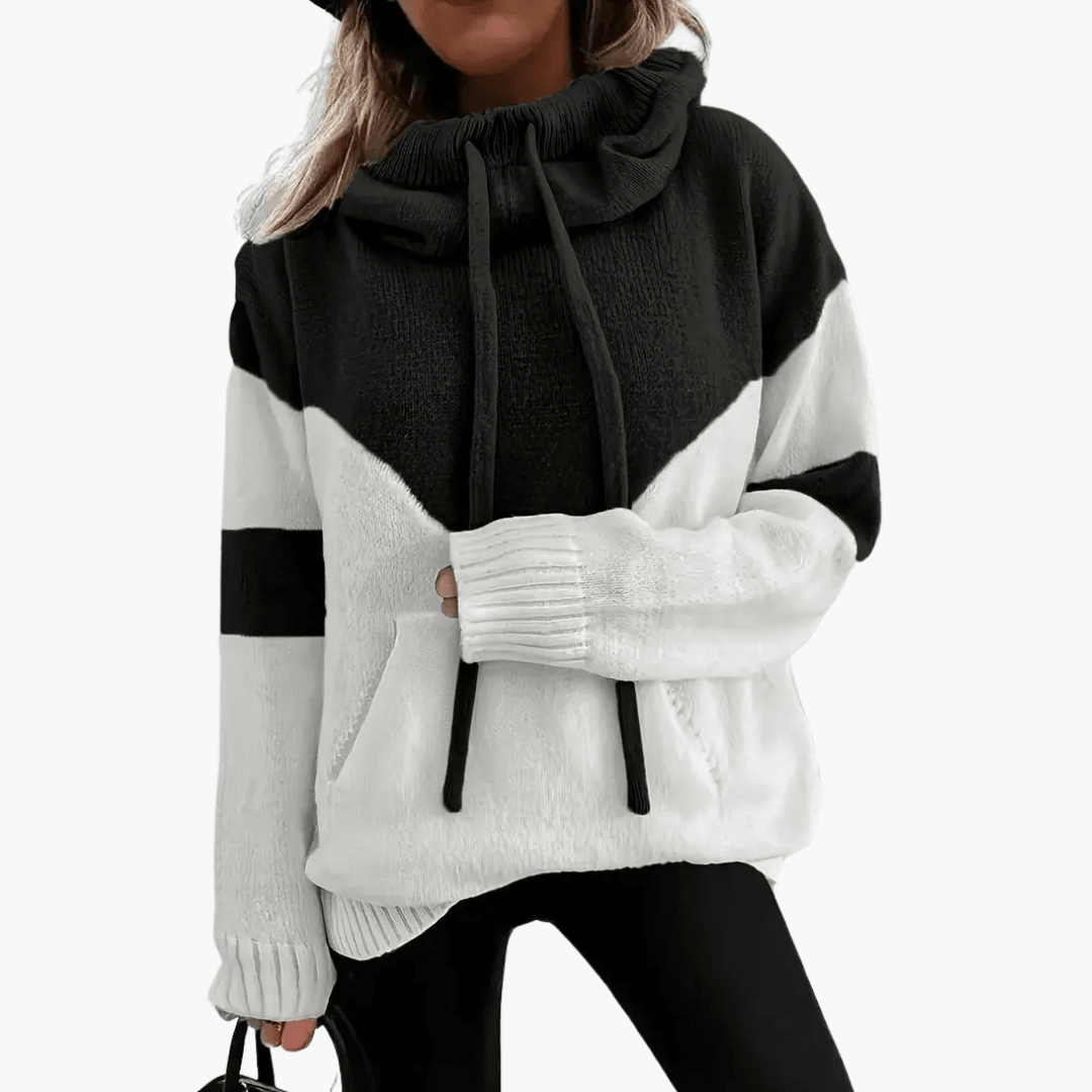 Gemütlicher Colorblock-Hoodie für Damen - SchmiedeMode